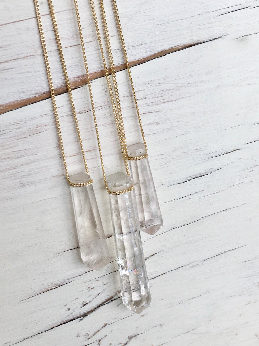 Crystal Quartz  Point Pendant Necklace