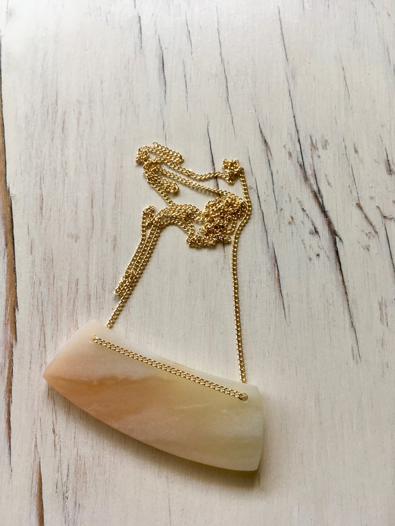 Cream Amazonite Bar Necklace