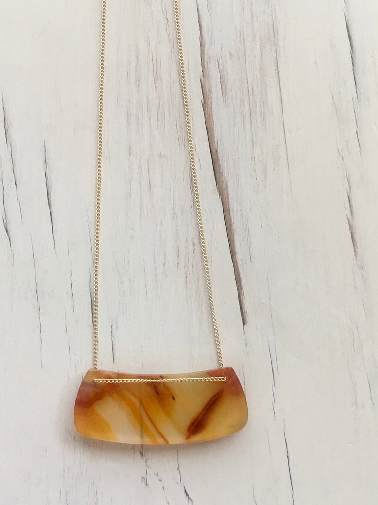 Carnelian Curved Bar Necklace