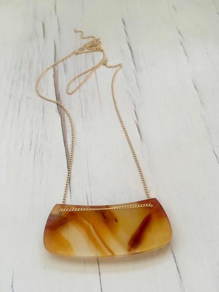Carnelian Curved Bar Necklace