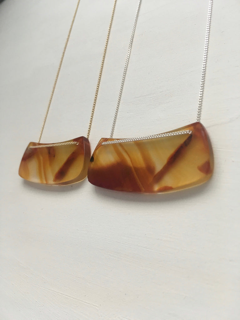 Carnelian Curved Bar Necklace