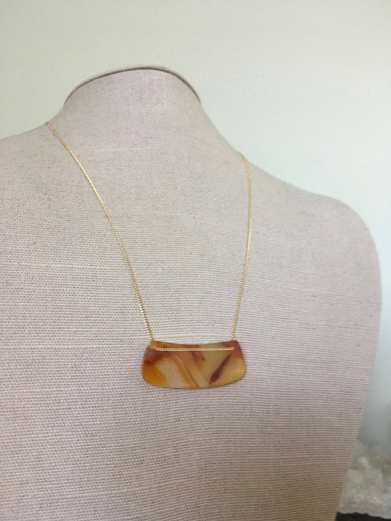 Carnelian Curved Bar Necklace