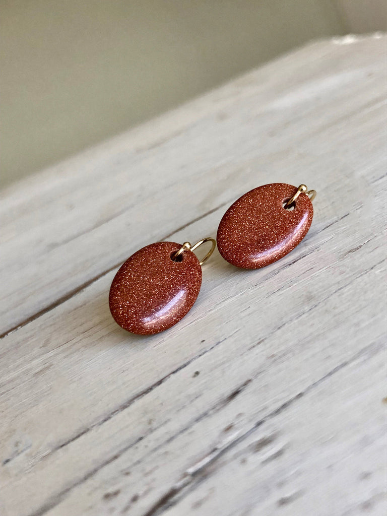 Goldstone Slice Earrings