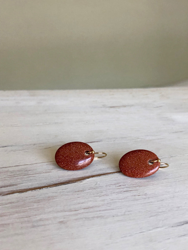 Goldstone Slice Earrings