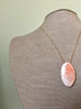 Peach Scolecite Oval Necklace