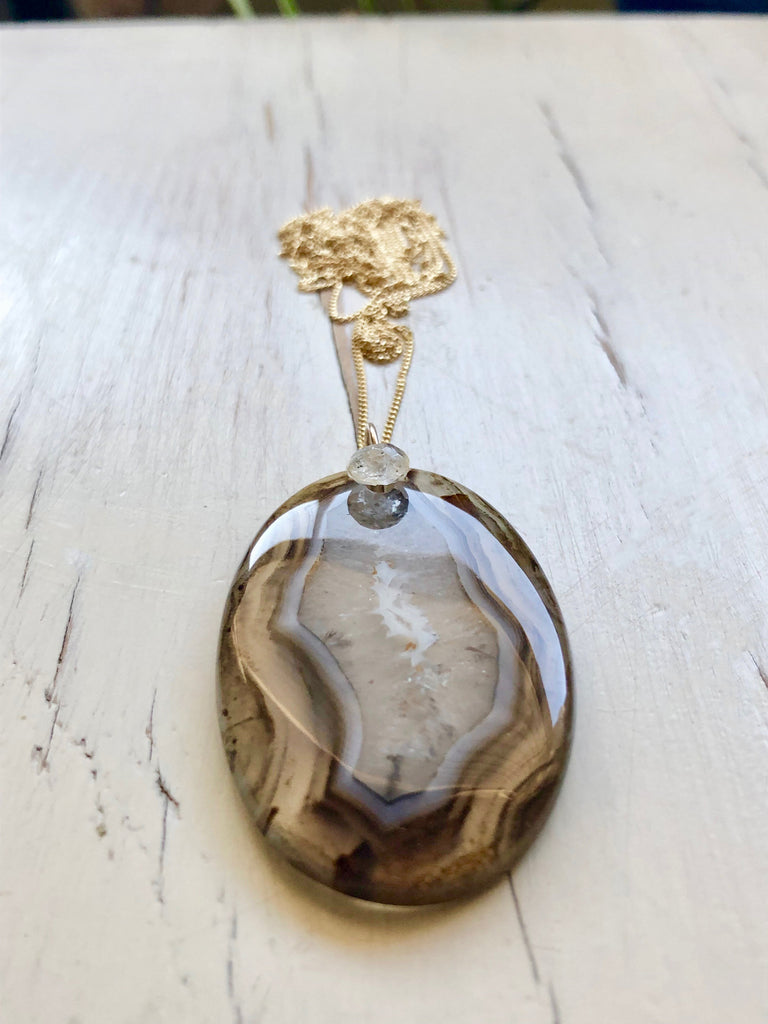 Montana Agate Pendant Necklace