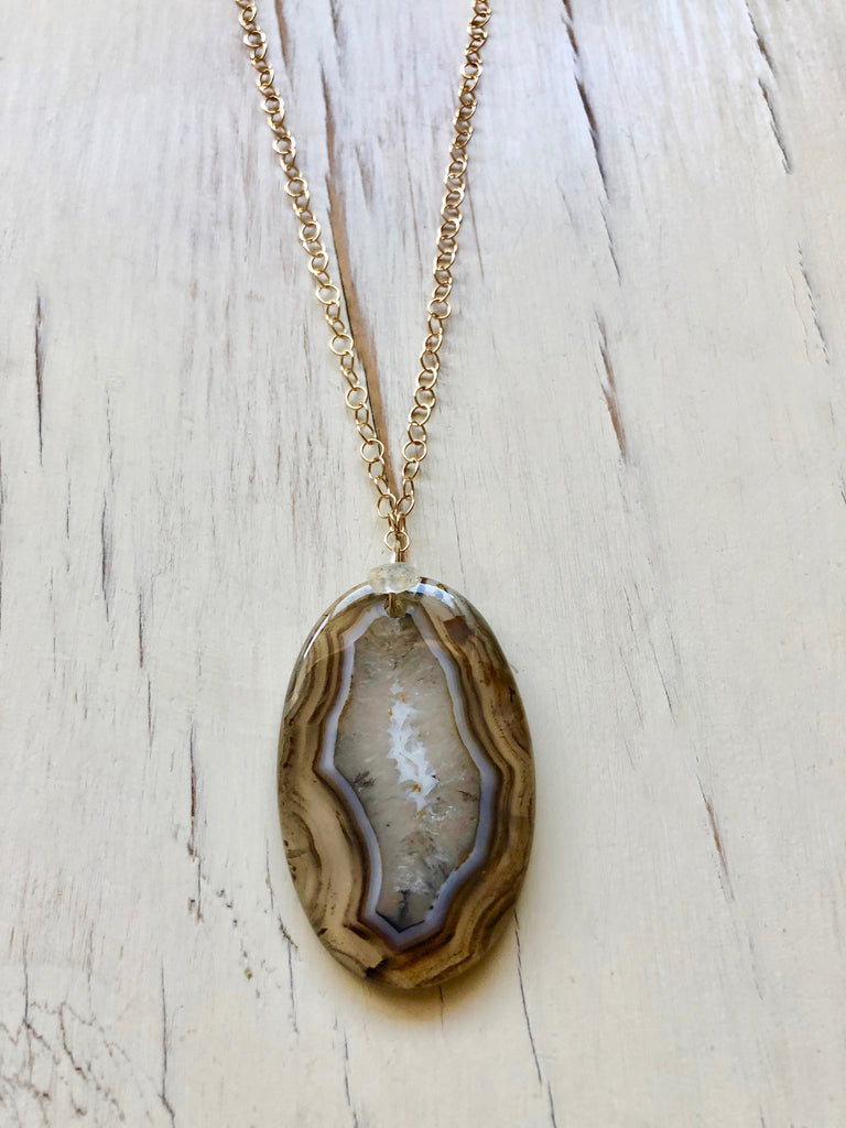 Montana Agate Pendant Necklace