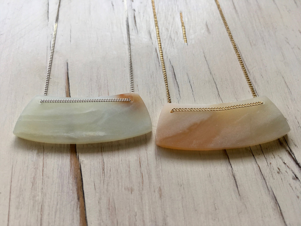 Cream Amazonite Bar Necklace