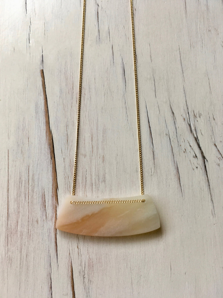 Cream Amazonite Bar Necklace