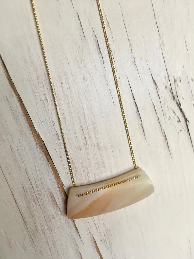 Cream Amazonite Bar Necklace
