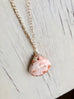 Peach Scolecite Teardrop Necklace