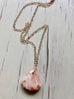 Peach Scolecite Teardrop Necklace
