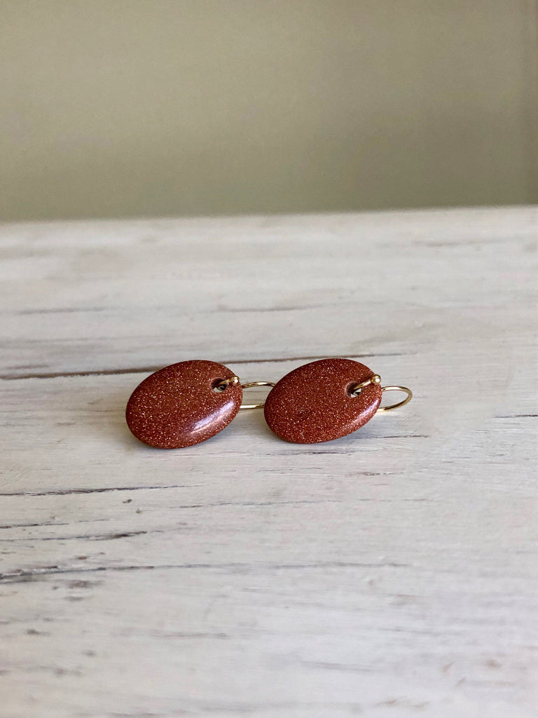 Goldstone Slice Earrings