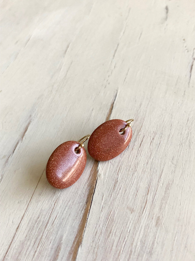 Goldstone Slice Earrings