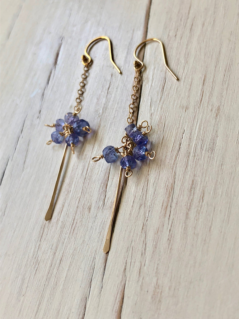 Tanzanite Bar Dangle Earring