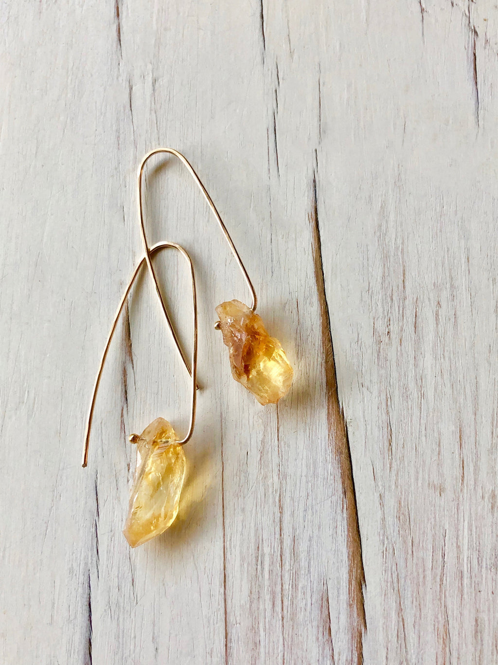 Citrine Raw Hoop Earring