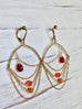 Carnelian Gold Drape Earrings Carnelian