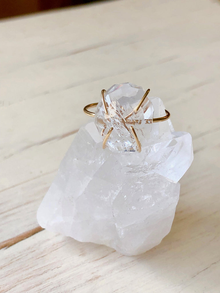 Crystal Quartz Rose Cut Ring