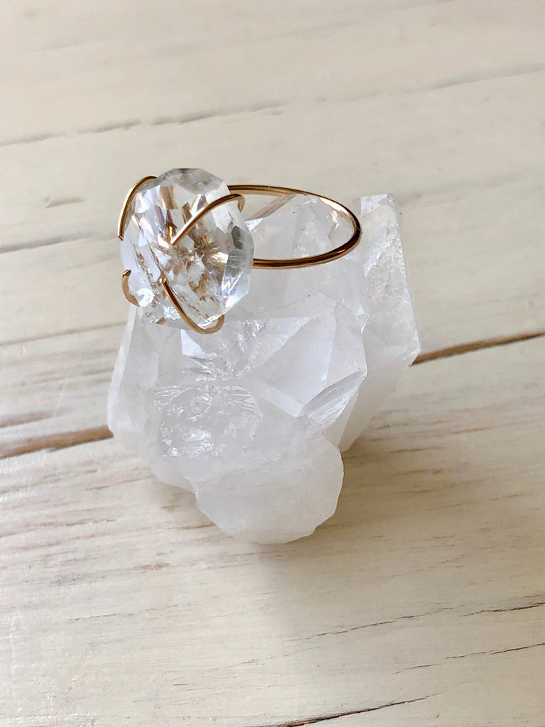 Crystal Quartz Rose Cut Ring