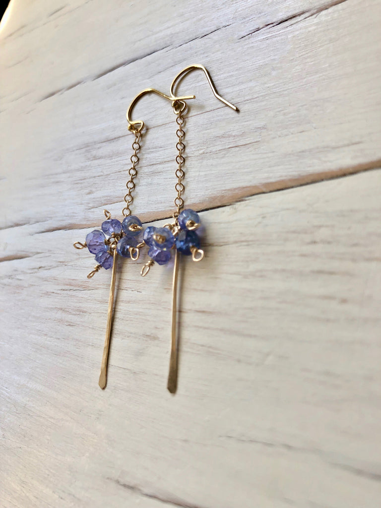 Tanzanite Bar Dangle Earring