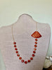 Carnelian Fan Pendant Necklace