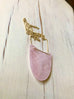 Rose Quartz  Geometric Pendant Necklace