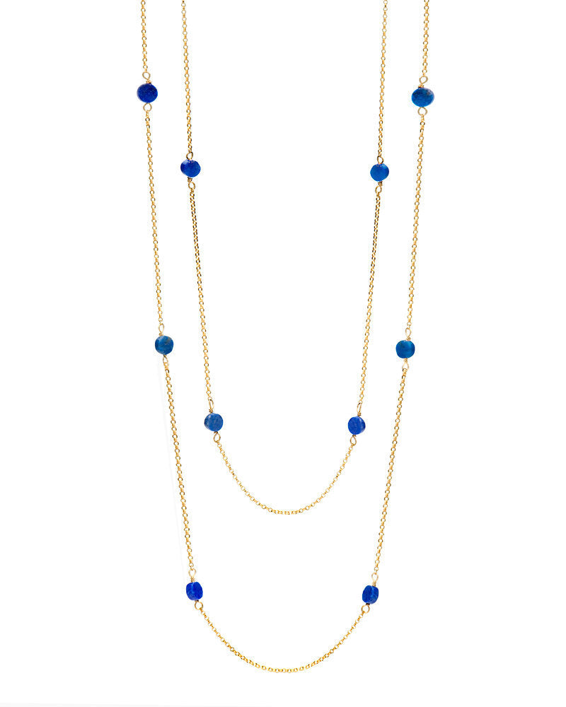 Lapis Coin Layering Necklace