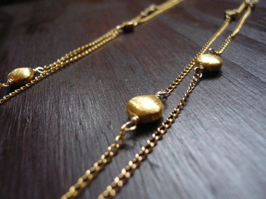 Long Gold Coin Necklace