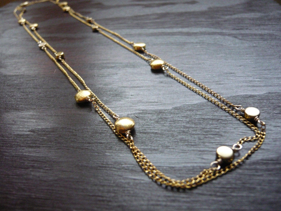 Long Gold Coin Necklace
