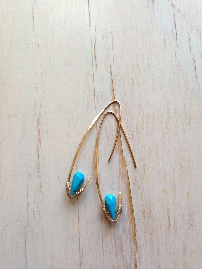 Turquoise Tear Hoop
