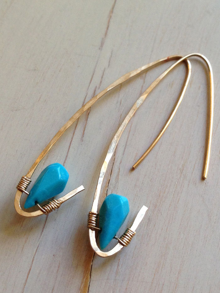Turquoise Tear Hoop