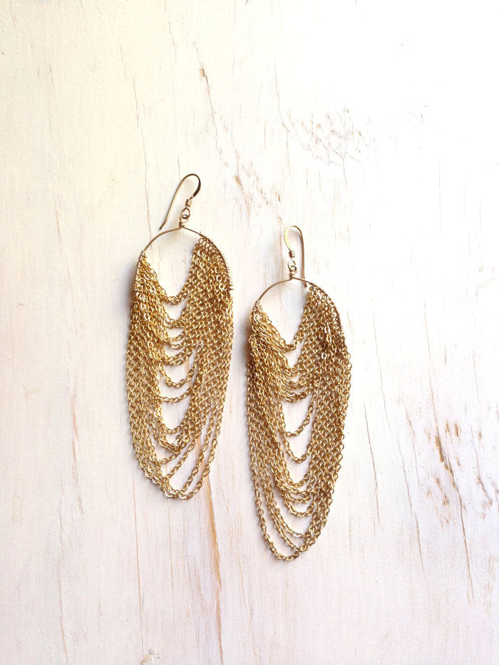 Gold Filled Chain Draped Earring