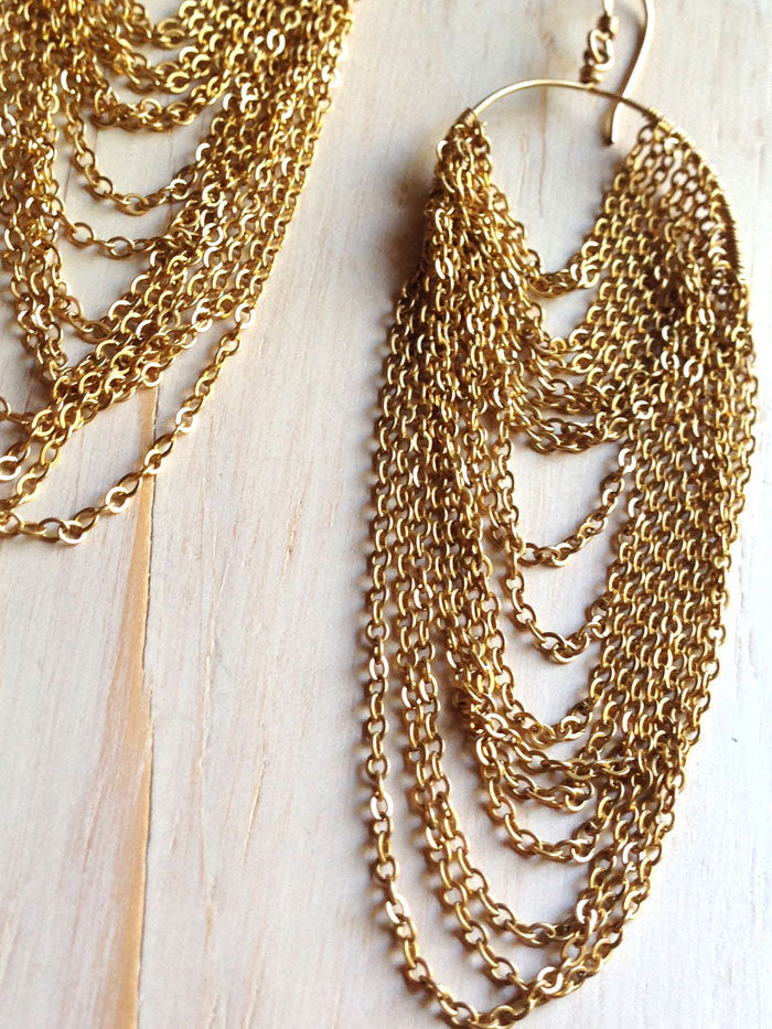 Gold Filled Chain Draped Earring