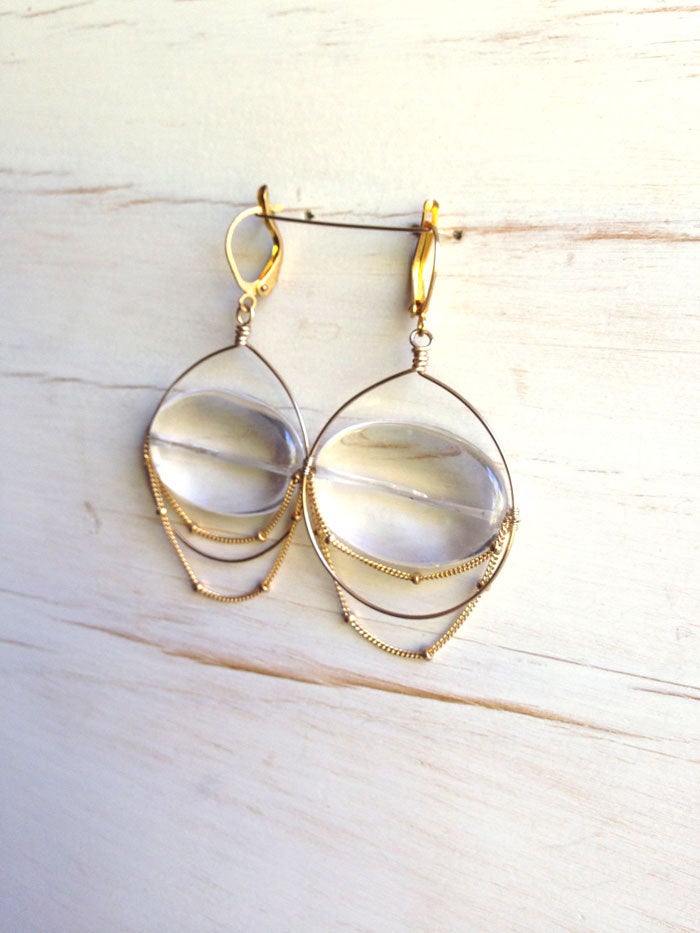 Crystal Quartz Drop Earring