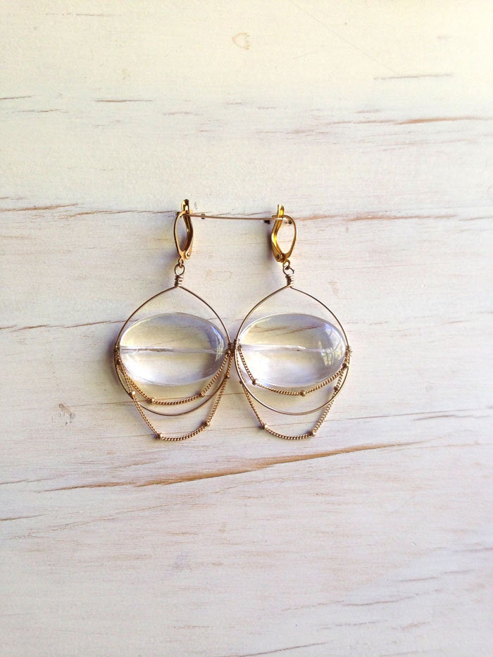 Crystal Quartz Drop Earring