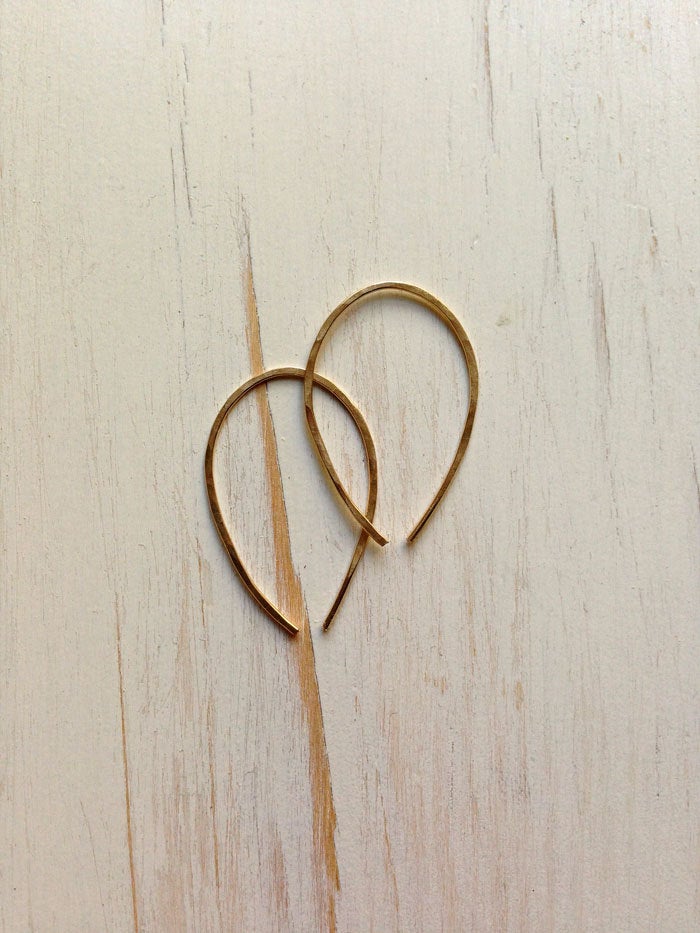 Delicate Hammered Baby Hoop