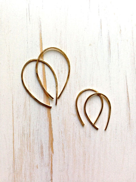 Delicate Hammered Baby Hoop