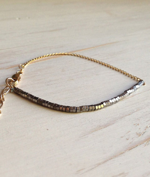 Delicate Darken Silver Hematite Bracelet