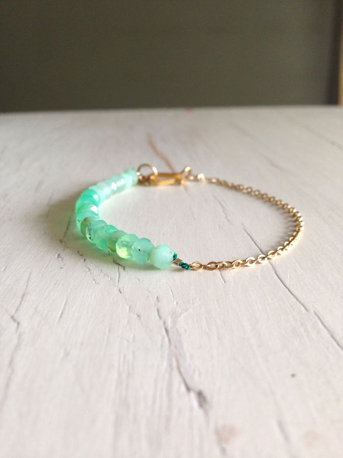 Chrysoprase Faceted Bracelet