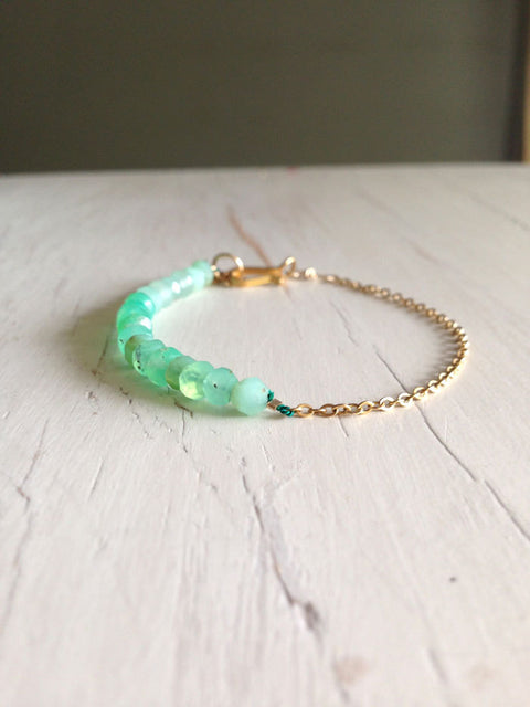 Chrysoprase Faceted Bracelet