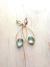 Blue Quartz Tear Dangle Hoop