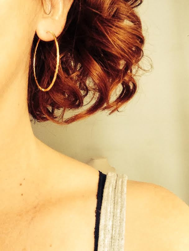 Classic Gold Metal Beaded Hoops