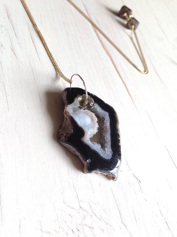 Druzy Agate Geode Necklace