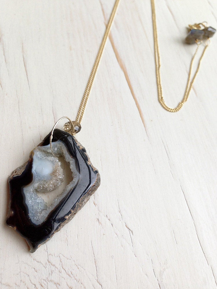 Druzy Agate Geode Necklace