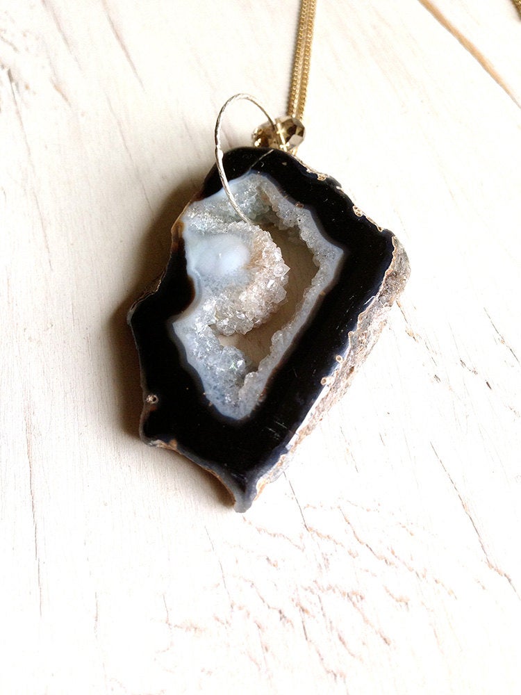 Druzy Agate Geode Necklace