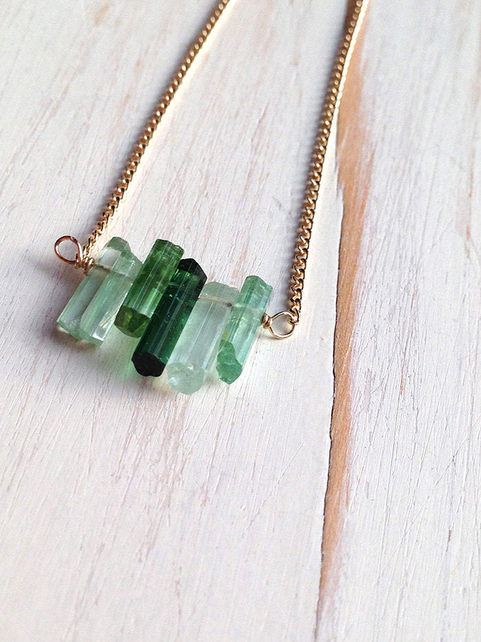 Tourmaline Tiny Shard Necklace