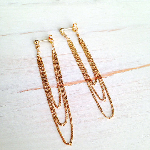 Gold Filled Chain Drop Earrings
