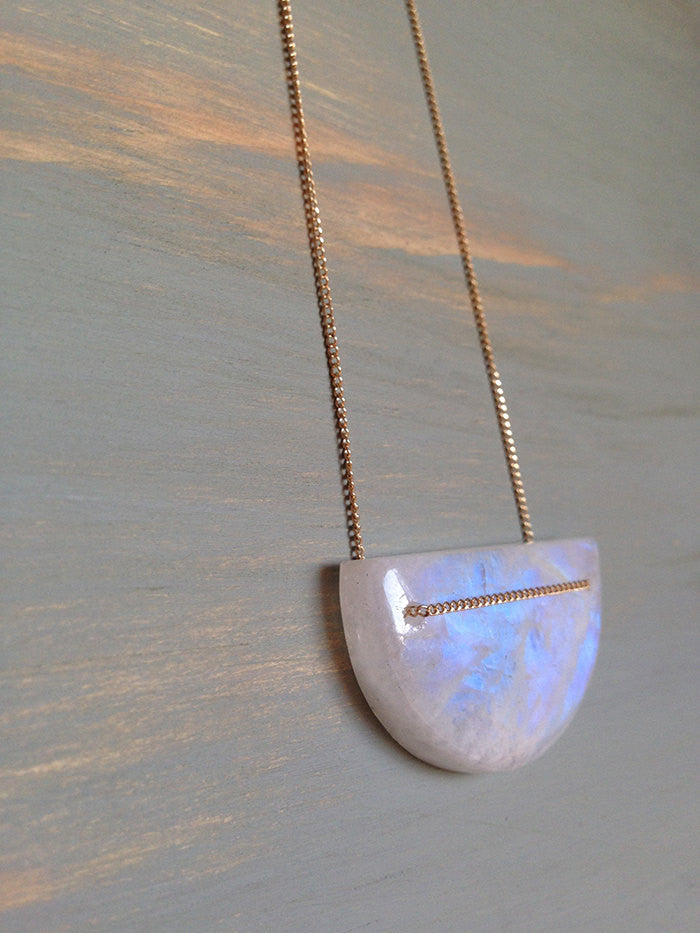 Moonstone Geometric Necklace