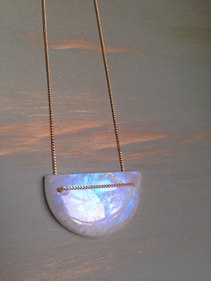 Moonstone Geometric Necklace