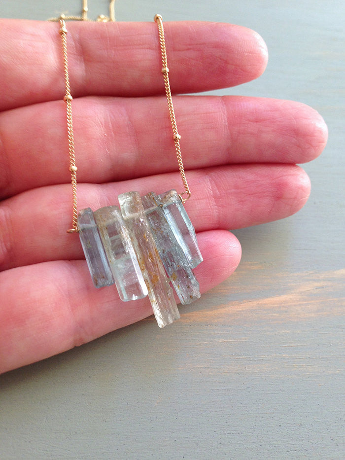 Aquamarine Raw Shard Necklace